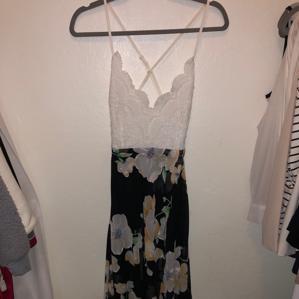 Floral Backless Chiffon Dress